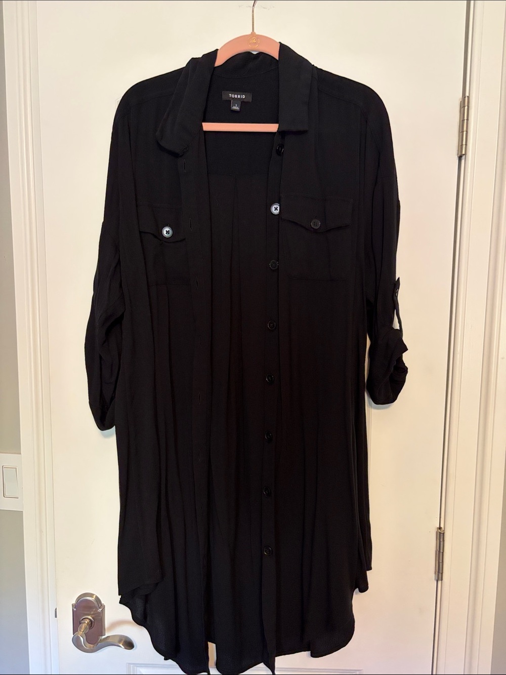 torrid Black Long Button-Up Tunic